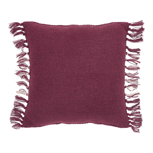 Eston Burgundy Tan Plaid Pillow