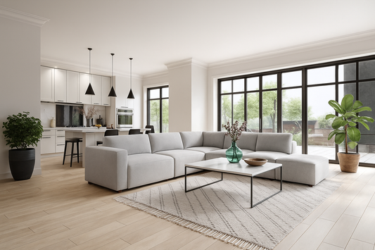 Sage Sectional Sofa in Raw Silk
