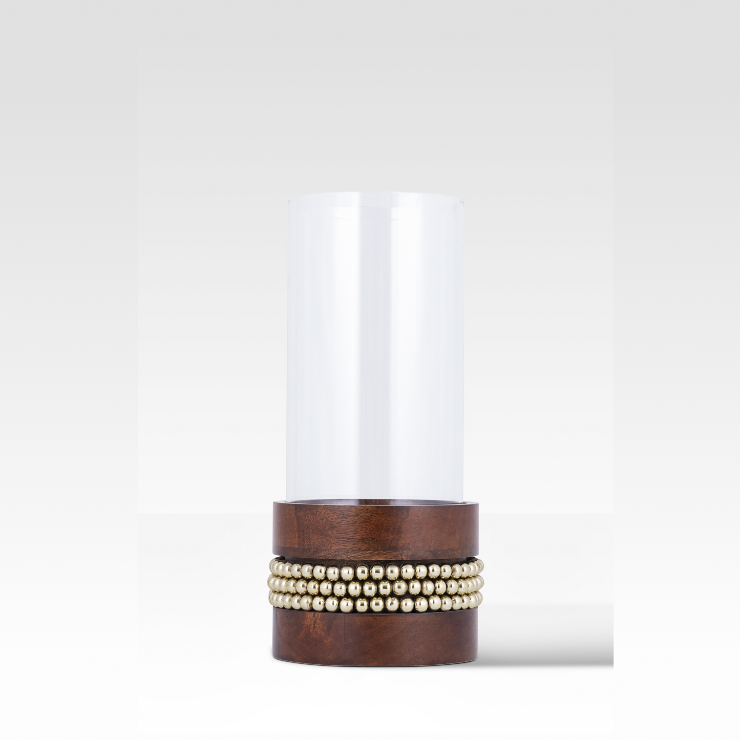 Aurelia Glass Candle Holder in Walnut