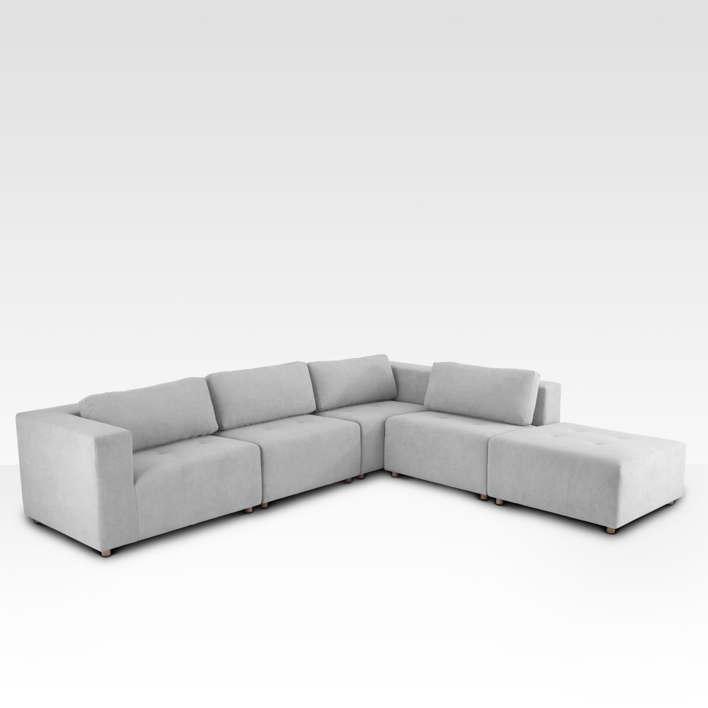 Sage Sectional Sofa in Raw Silk