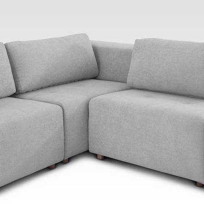 Sage Sectional Sofa in Raw Silk