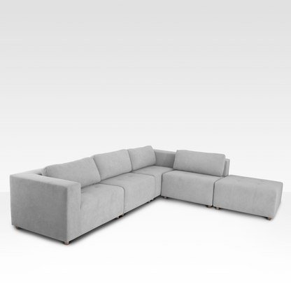 Sage Sectional Sofa in Raw Silk