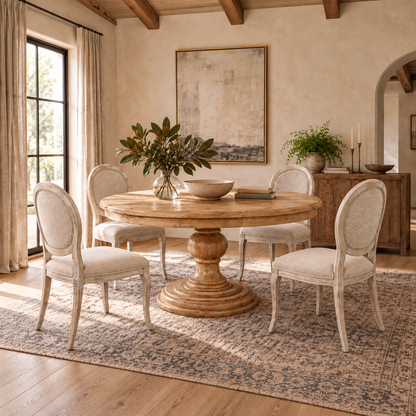 Montego Round Solid Wood Pedestal Dining Table