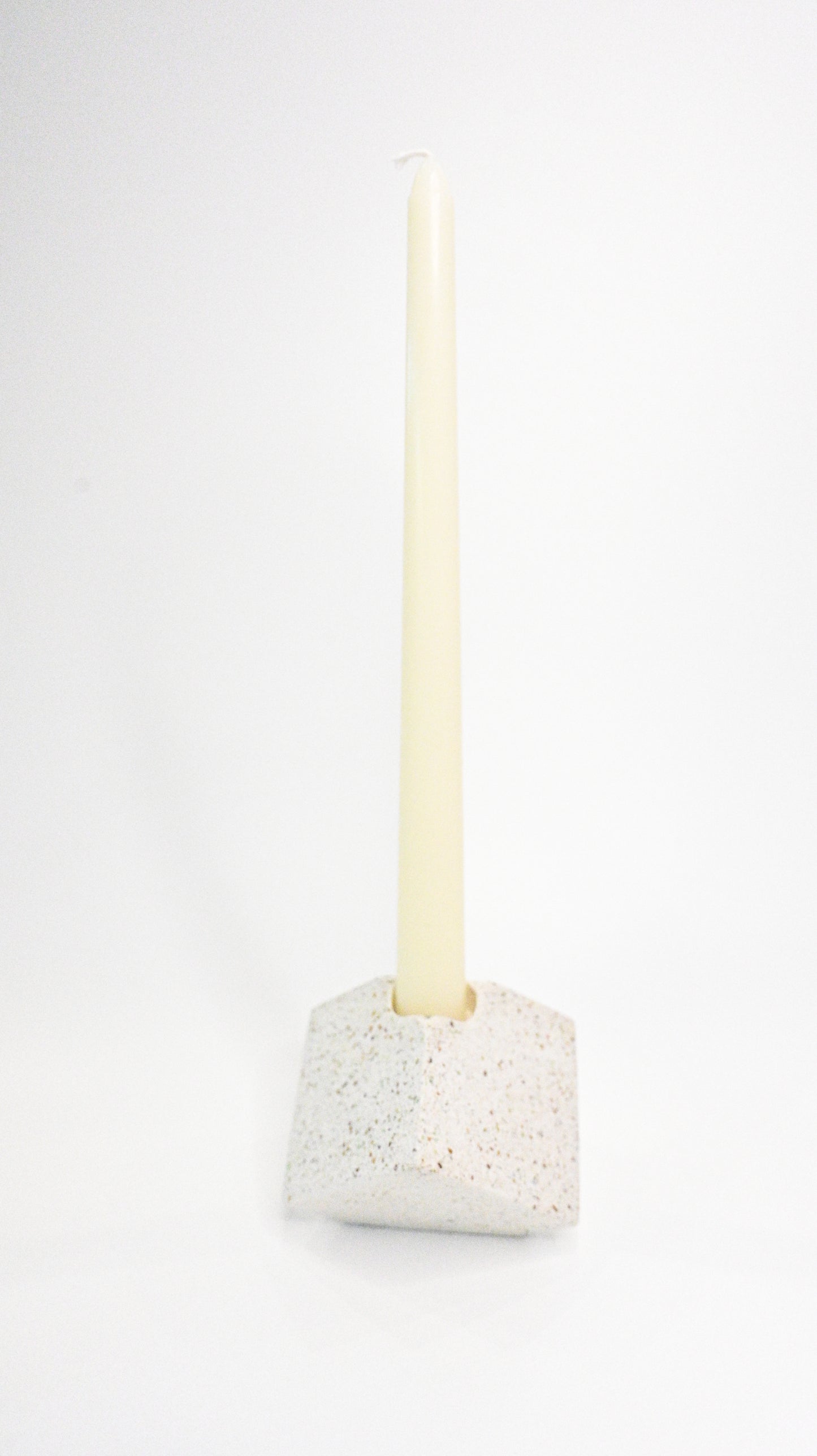 Cube Candlestick Holder | White Terrazzo