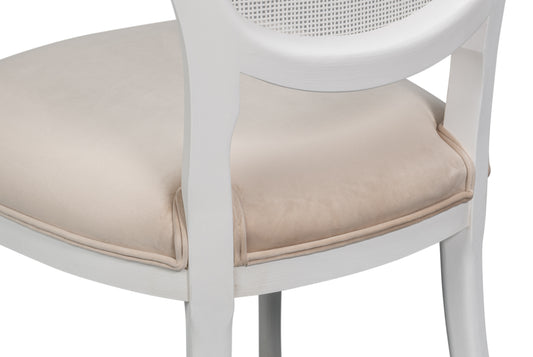 Selene Cane Dining Chair Ivory (Set of 2)