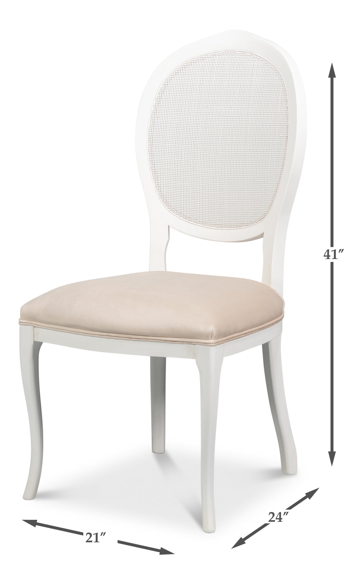 Selene Cane Dining Chair Ivory (Set of 2)