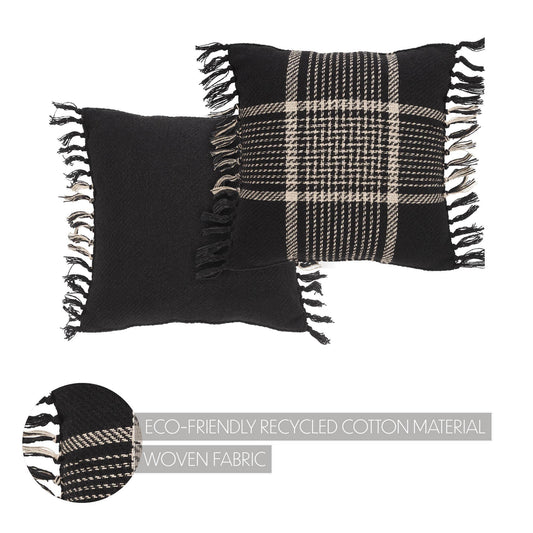 Eston Black Tan Plaid Pillow