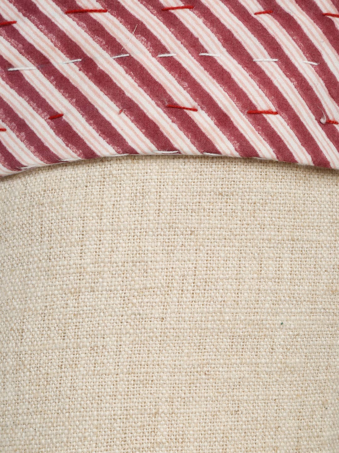 Handcrafted Linen Christmas Stocking