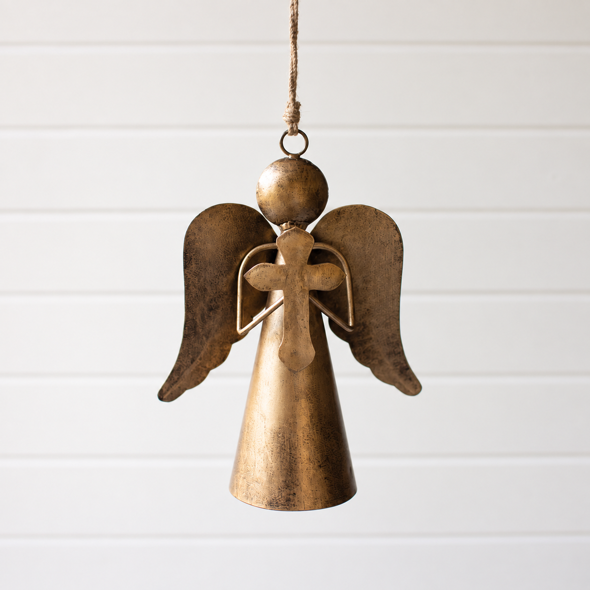 Angel Bell Ornament with Cross