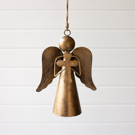 Angel Bell Ornament with Cross