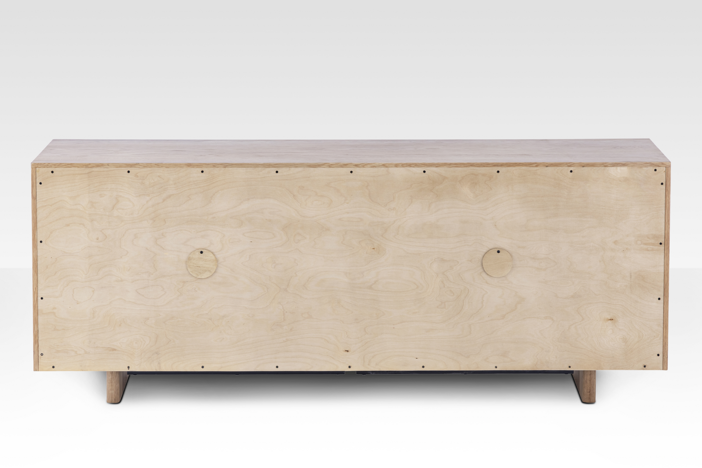 Rear view of the Arka Sideboard showing the finished back panel and built-in media cutout for cable management