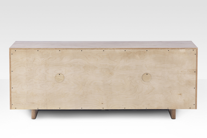 Rear view of the Arka Sideboard showing the finished back panel and built-in media cutout for cable management