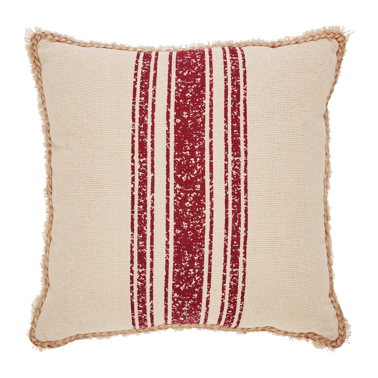 Yuletide Burlap Red Stripe Pillow