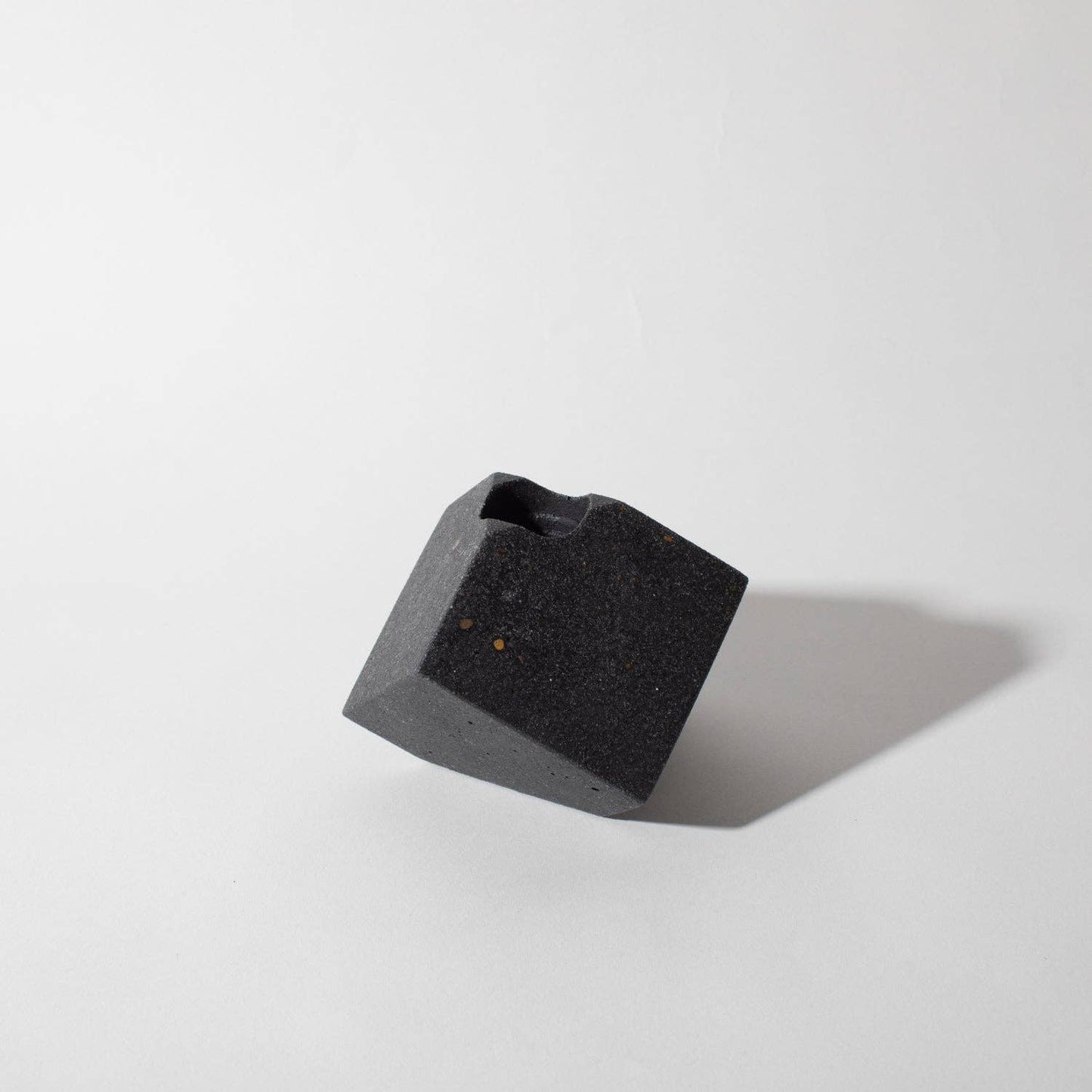 Cube Candlestick Holder in Black Terrazzo by preeti cool