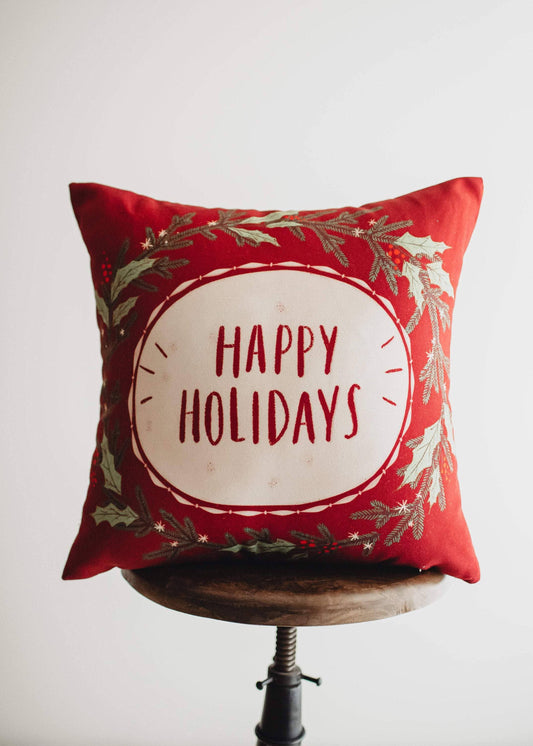 Holly Berry Handcrafted Pillow