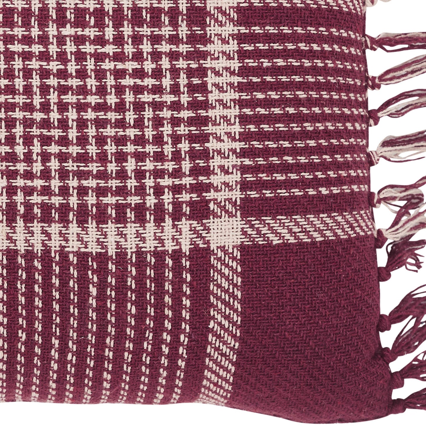 Eston Burgundy Tan Plaid Pillow
