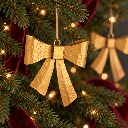 Gold Hammered Metal Bow Set of 6