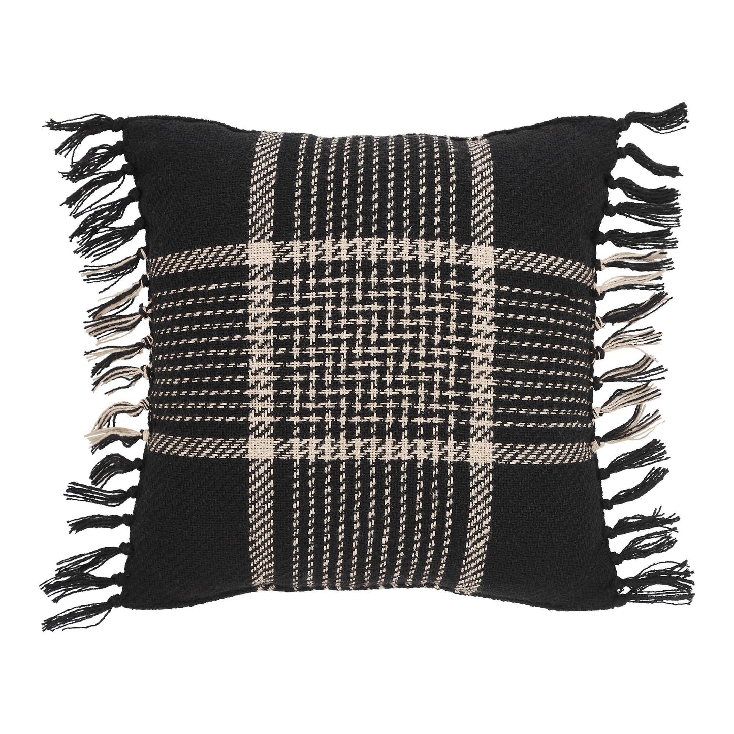 Eston Black Tan Plaid Pillow