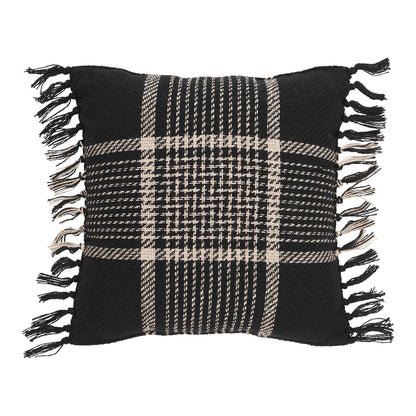 Eston Black Tan Plaid Pillow
