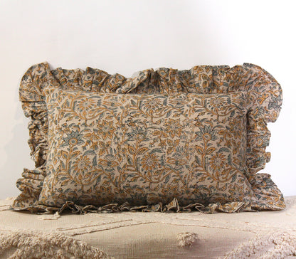 Hand Block Printed Linen Pillow
