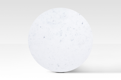 Direct overhead view of the Charme Coffee Table emphasizing the smooth circular marble surface and unique natural veining.