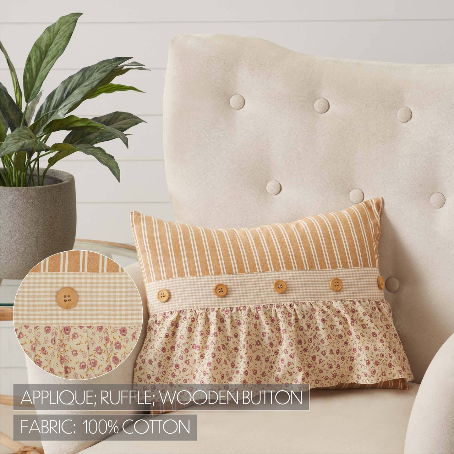 Camilia Ruffled Pillow Styled on Chair by Belle Aura
