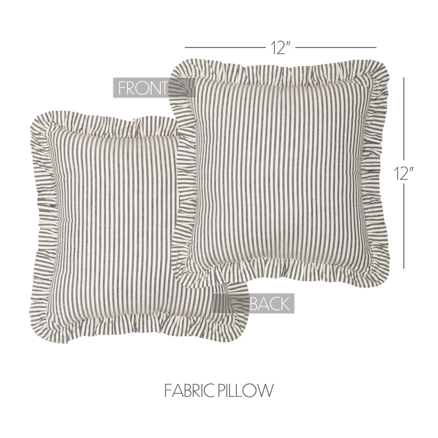 Hatteras Seersucker Blue Ticking Stripe Fabric Pillow