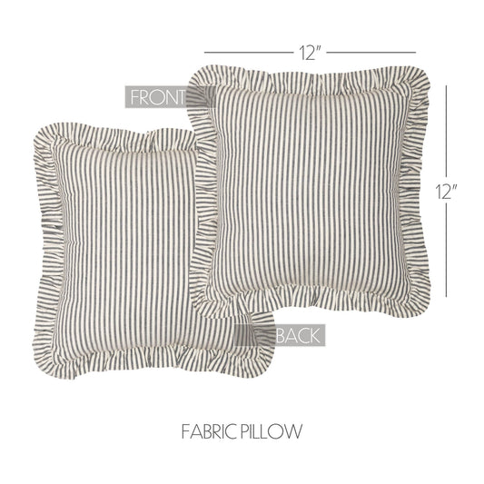 Hatteras Seersucker Blue Ticking Stripe Fabric Pillow