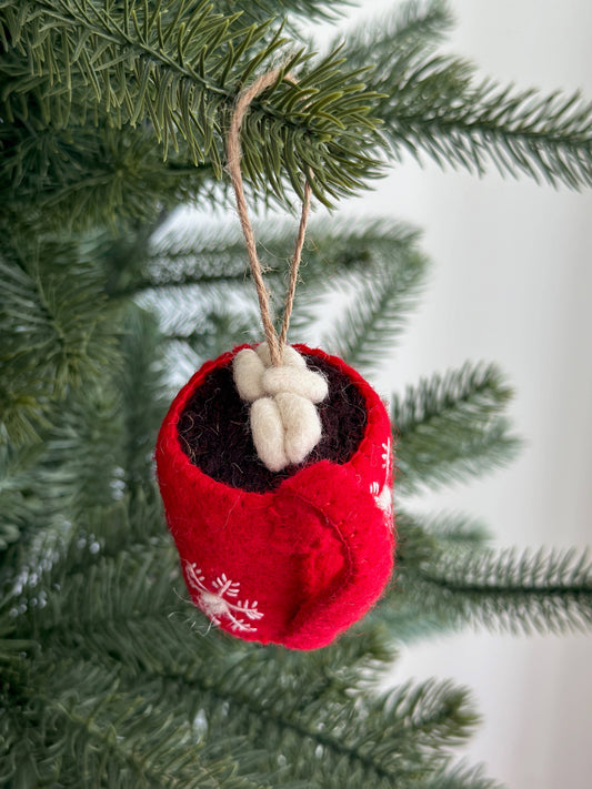 Handcrafted Felt Hot Cocoa Ornament