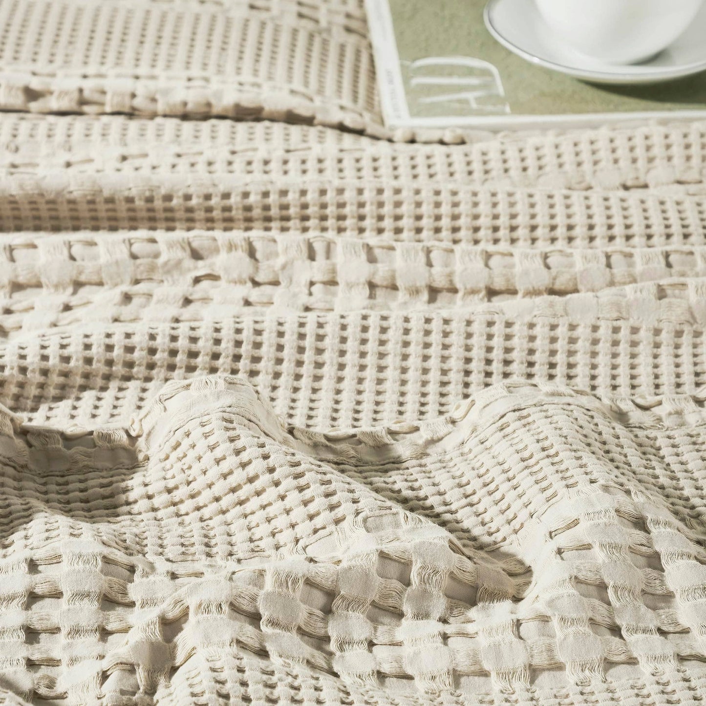 Waffle Weave Natural Queen Sham Set of 2