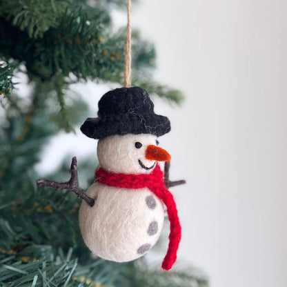 Handcrafted Felt Snowman Ornament