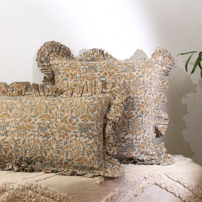 Hand Block Printed Linen Pillow