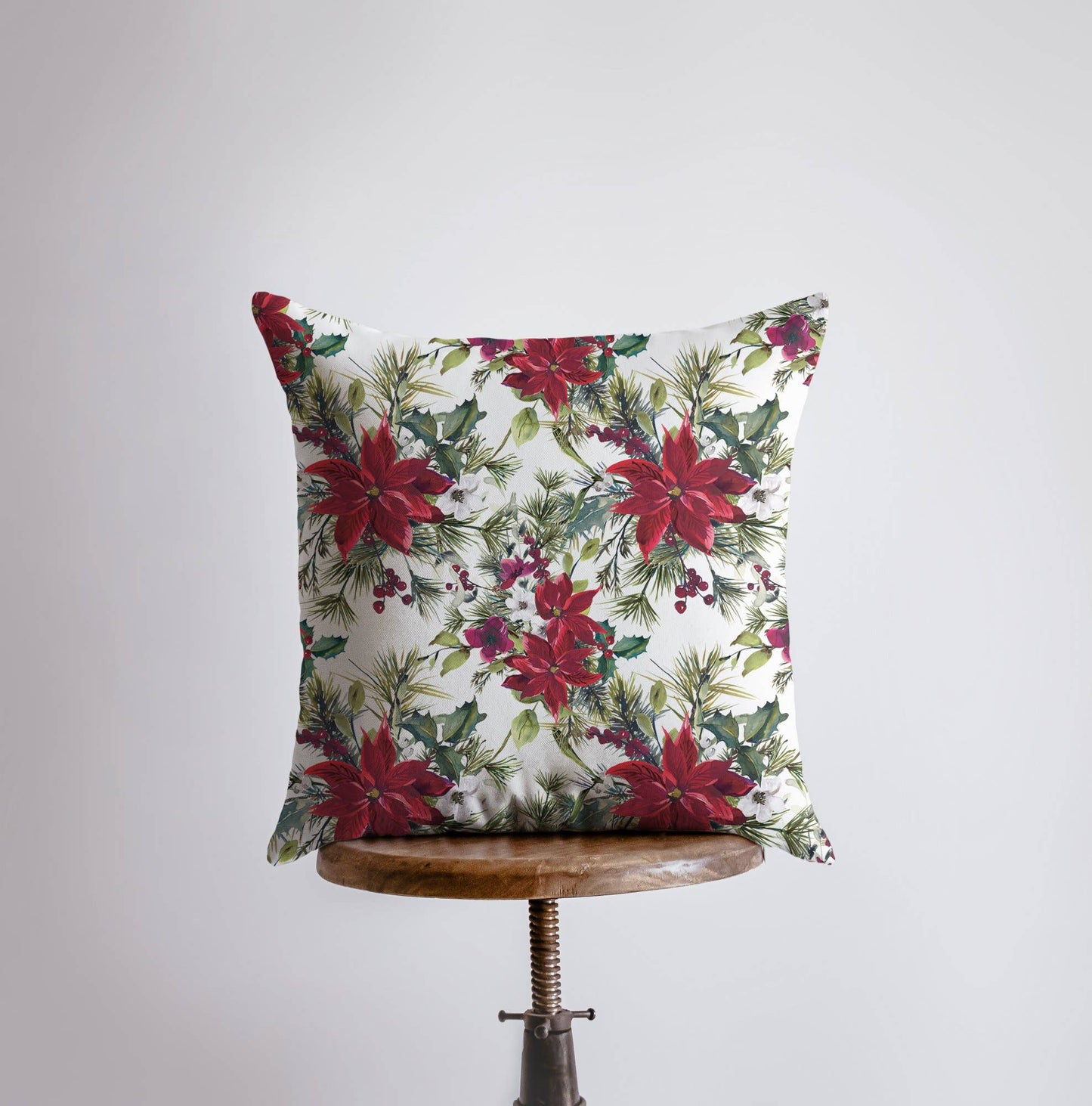 Poinsettia Bloom Handcrafted Pillow