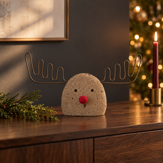 Rock And Wire Antler Rudolph Reindeer